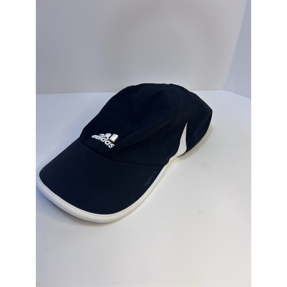Adidas Hat Cap Strap Back Adult One Size Black Aeroready Poly Blend Mesh Sides - Picture 1 of 7